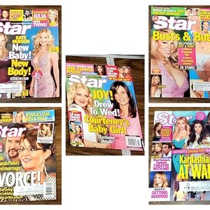 Spears Kardashians Barrymore palin hudson carey 5 vintage star magazines